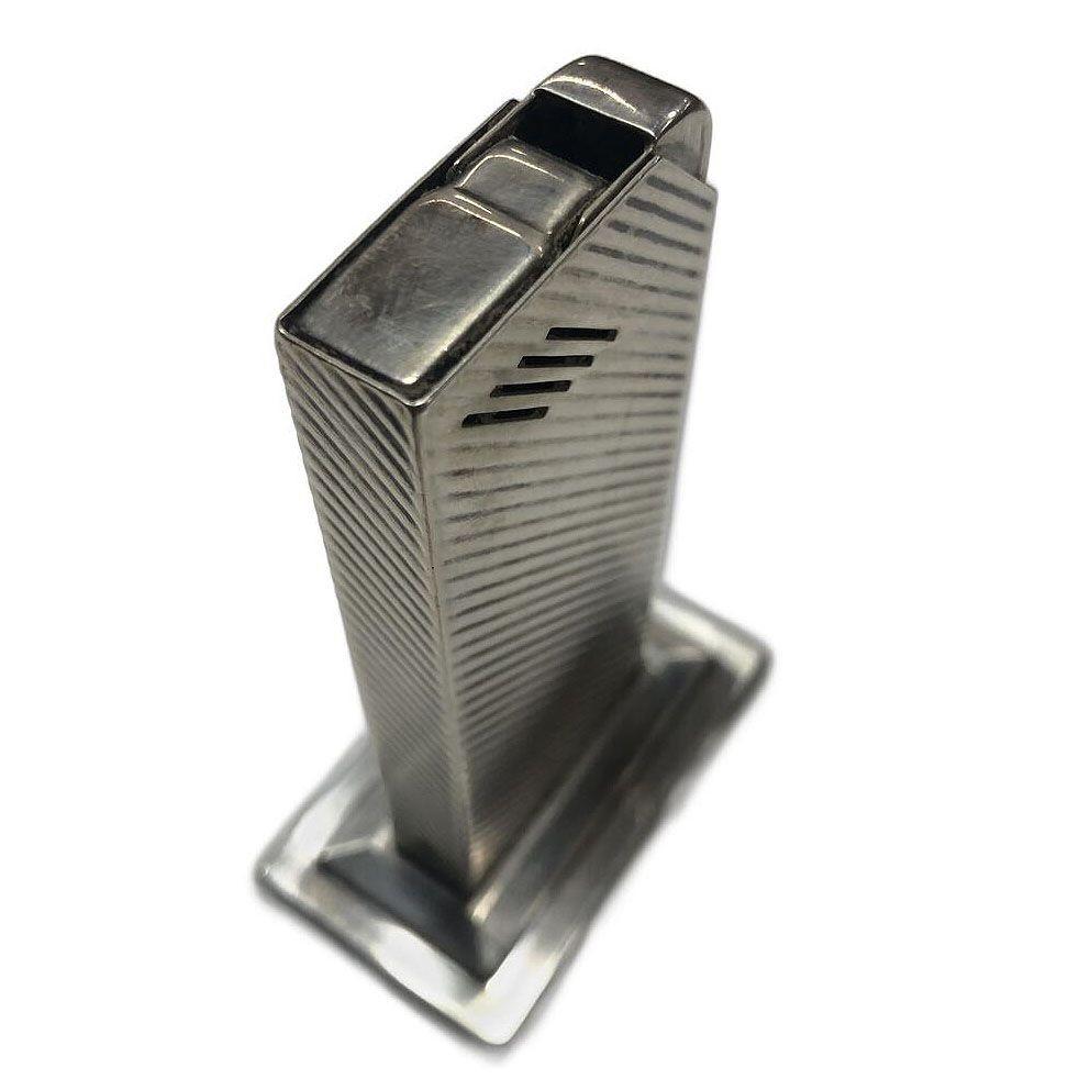 American Original 1940s Streamline Sterling Silver Tabletop Lighter by Avedon For Sale