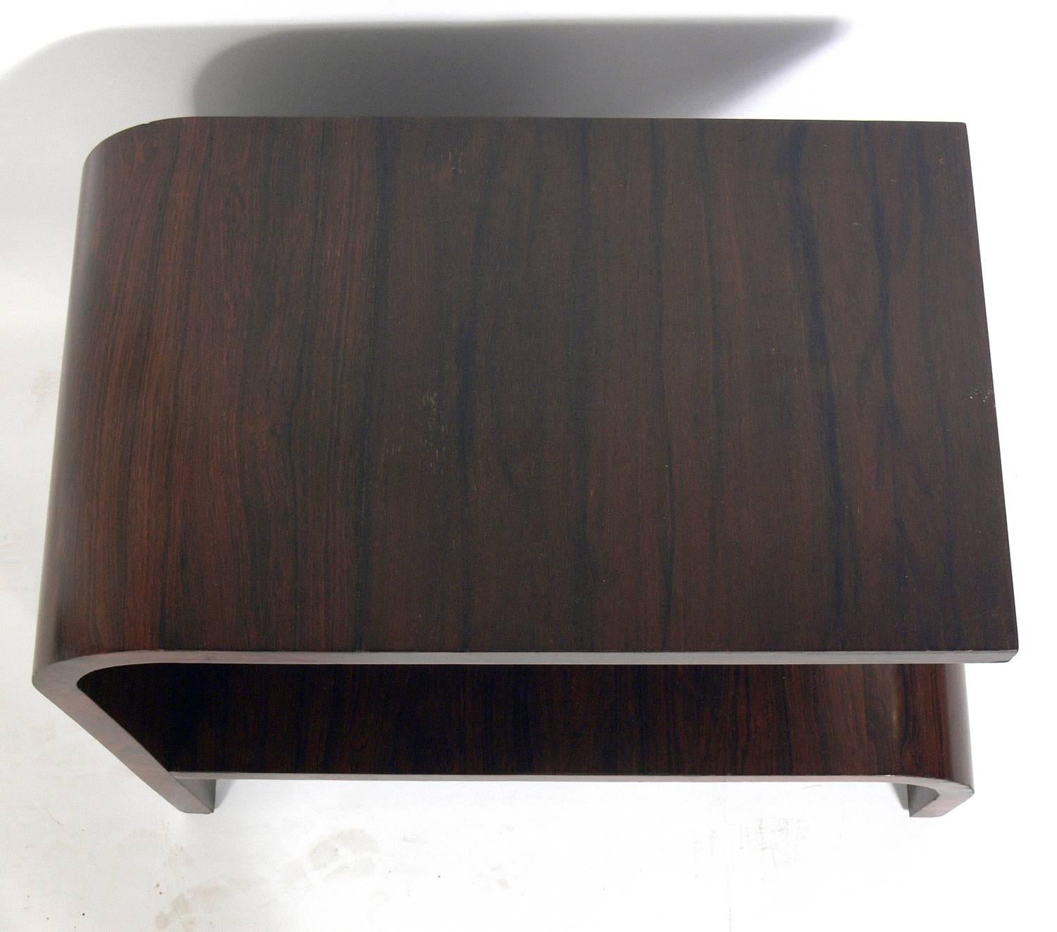 American Streamlined Art Deco Rosewood Side Table