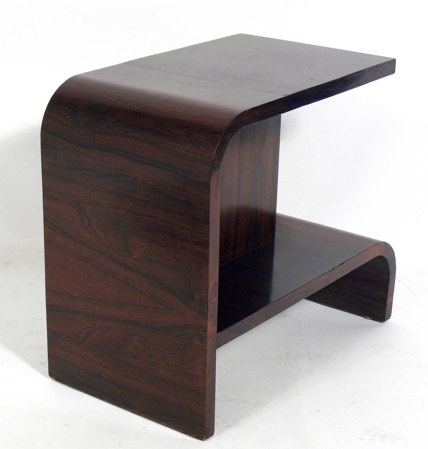 Streamlined Art Deco Rosewood Side Table In Good Condition In Atlanta, GA