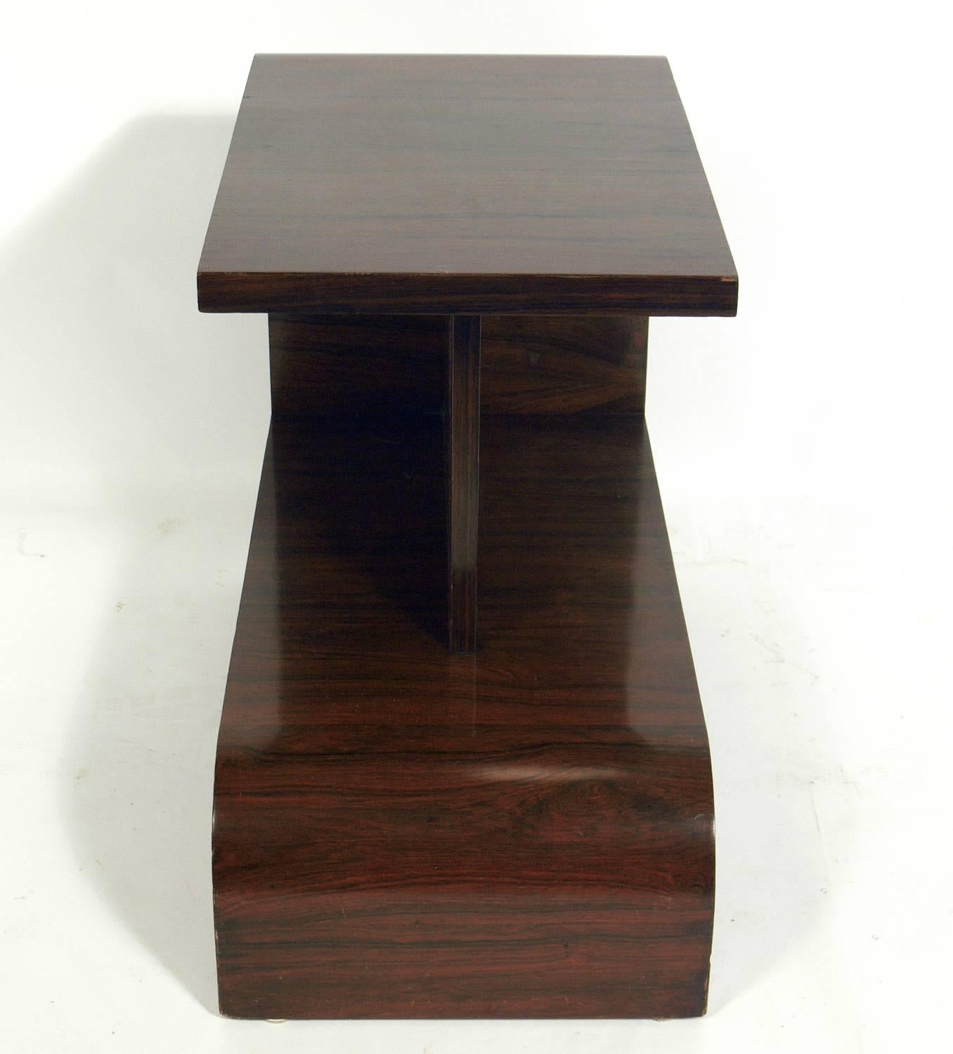 Streamlined Art Deco Rosewood Side Table 1