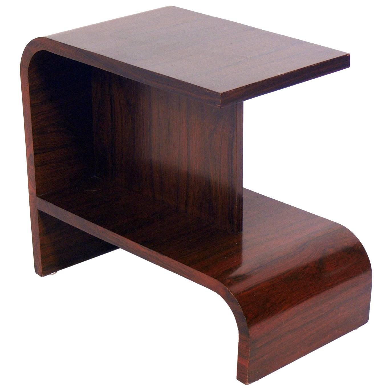 Streamlined Art Deco Rosewood Side Table