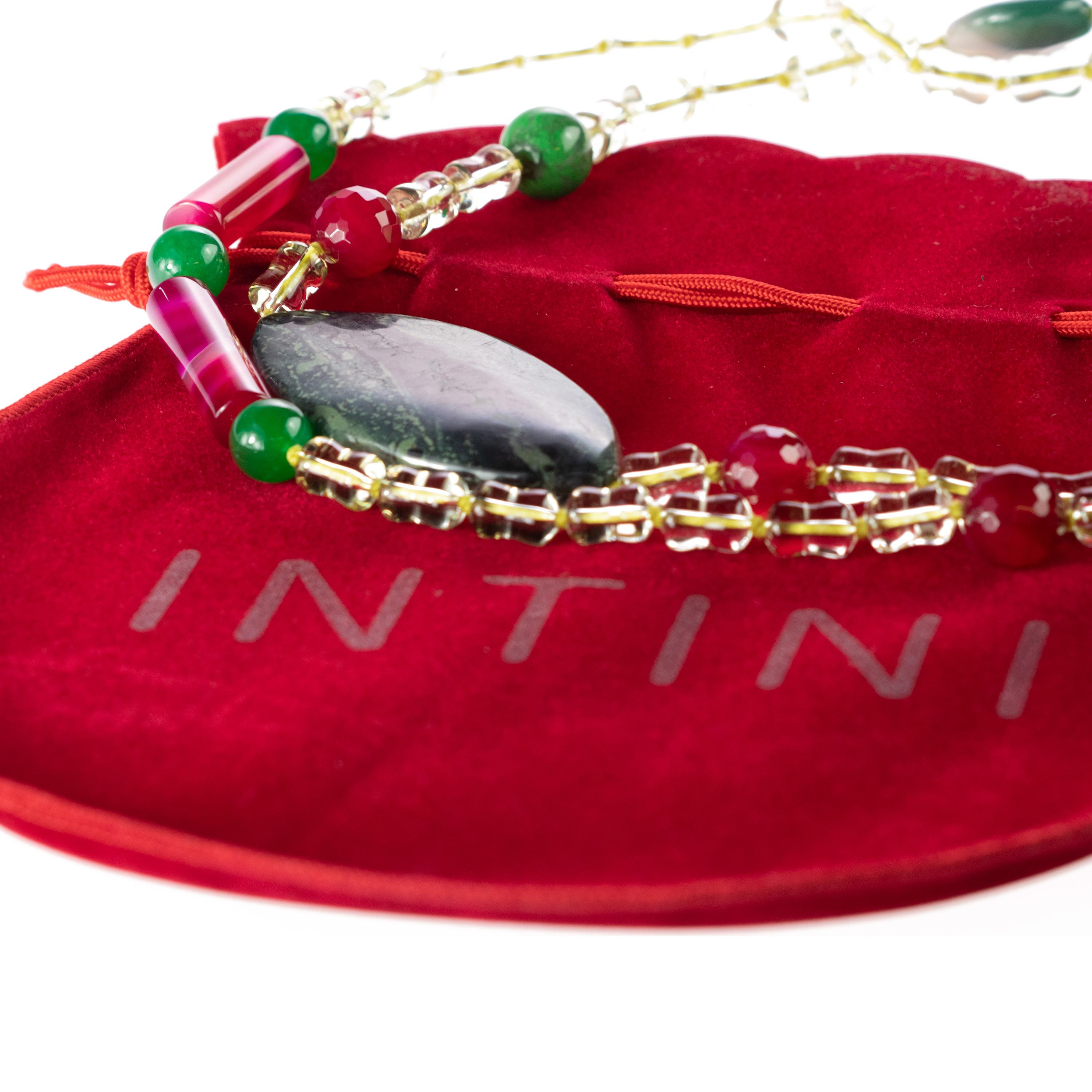 Streamlined Citrine Quartz Agate Jasper Beaded Long Wrap Around Intini Necklace For Sale 2