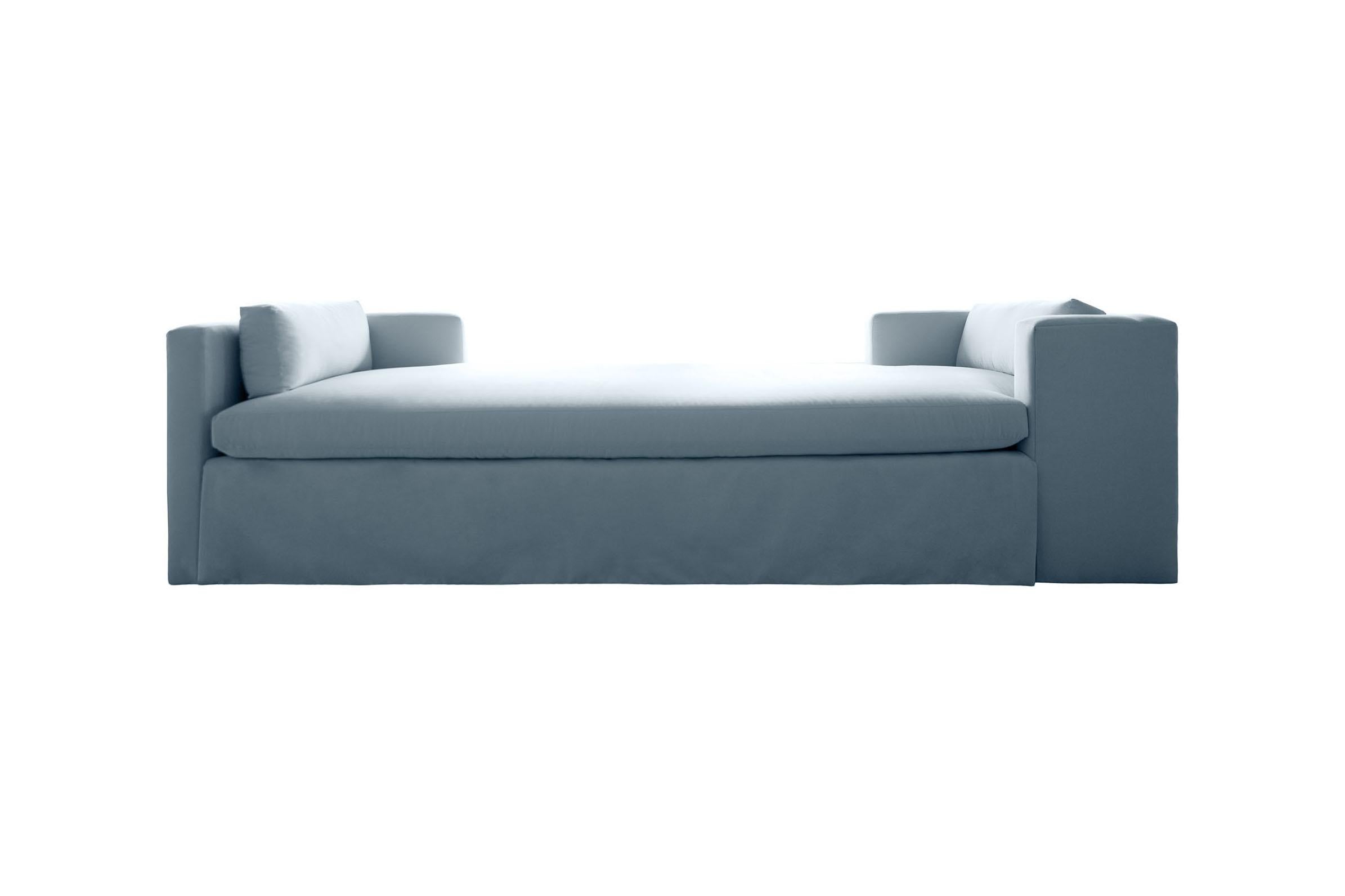 Lisa Tharp Collection  Streamlined Daybed 

Clean lines and plush comfort combine to inspire serious lounging. Long low profile is comfortable by the window or floating in the middle of an open plan. Styled to suit Classic and modern interiors