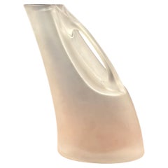 Streamlined Frosted Crystal 'Kyathos" Water Pitcher by Angelo Mangiarotti