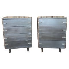 Streamlined Machine Age Brushed Steel Dresser By Norman Bel Geddes