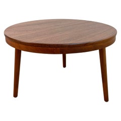 Streamlined Mid-Century Modern Round Cherry Coffee Table