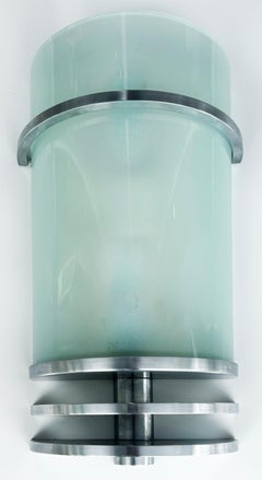 Appliques murales en inox The Moderns avec abat-jour en verre, paire