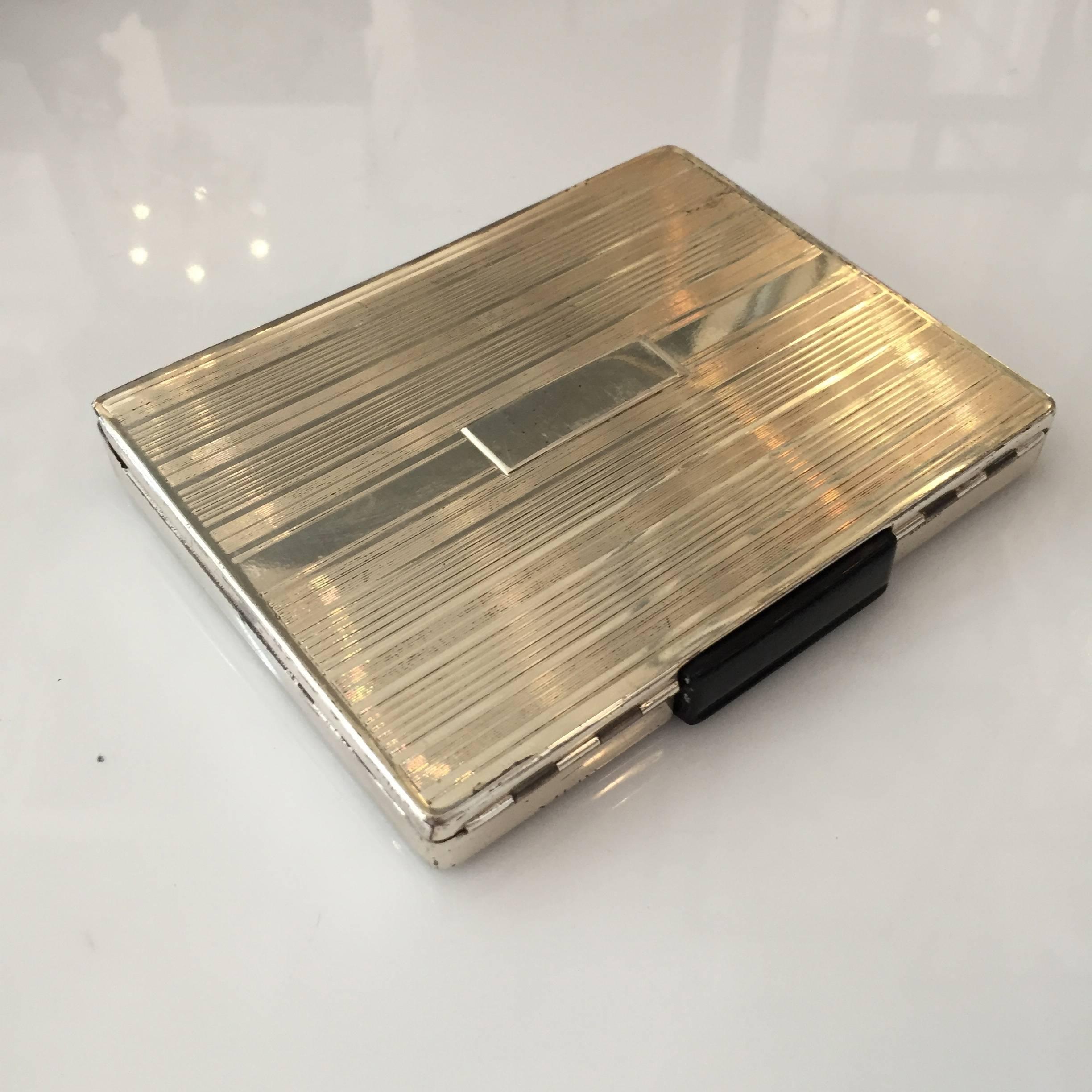 American Streamlined Sterling Silver Cigarette Case with Dispenser