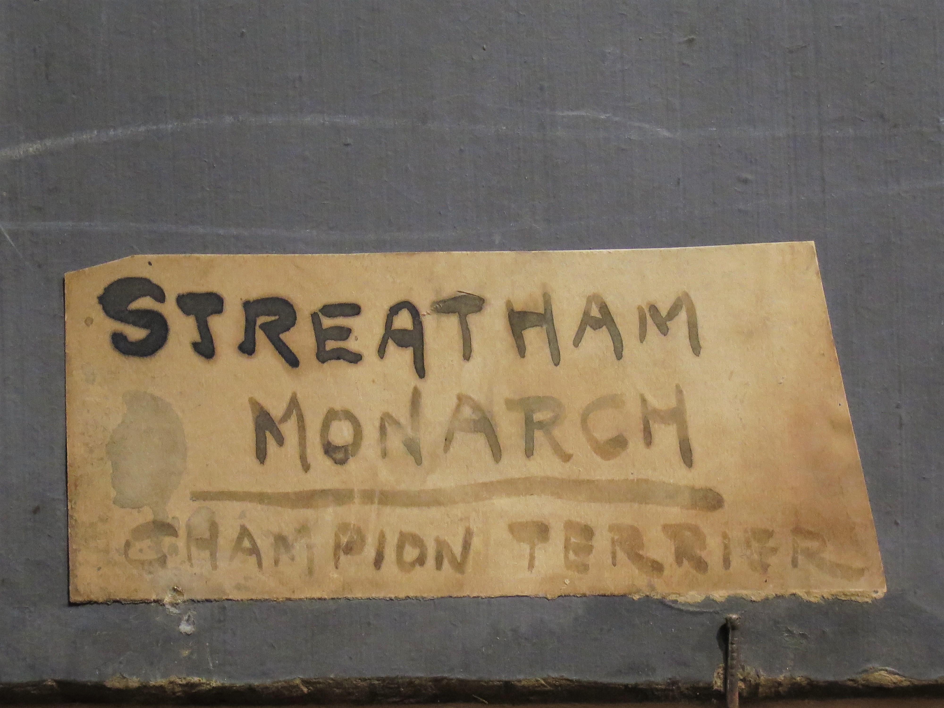 Bois Terrier de champion « Streatham Monarch » d'Edward Aistrop (Angleterre, 1880-1920) en vente
