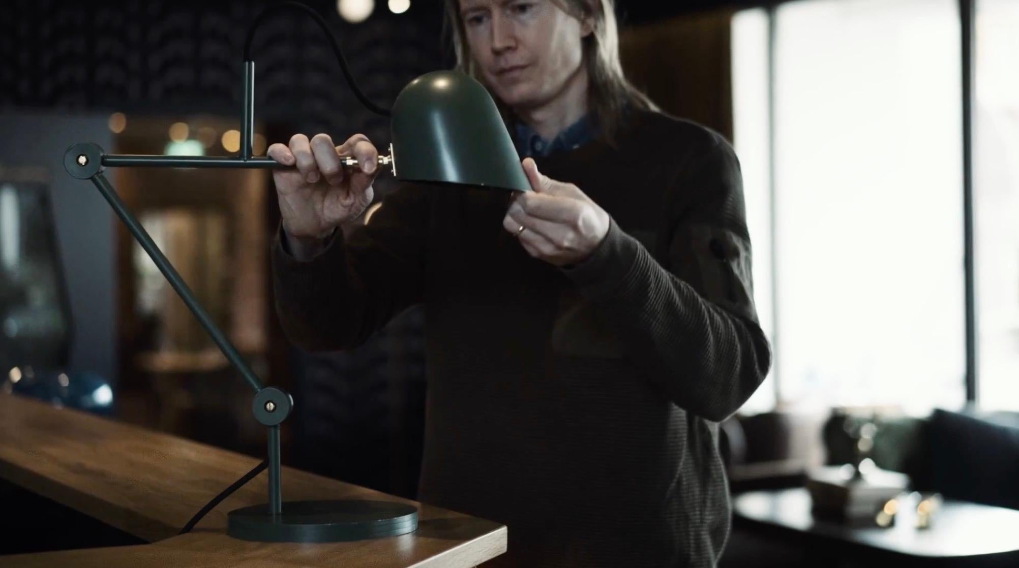 Powder-Coated 'Streck' Adjustable Table Lamp by Joel Karlsson for Örsjö in Black For Sale