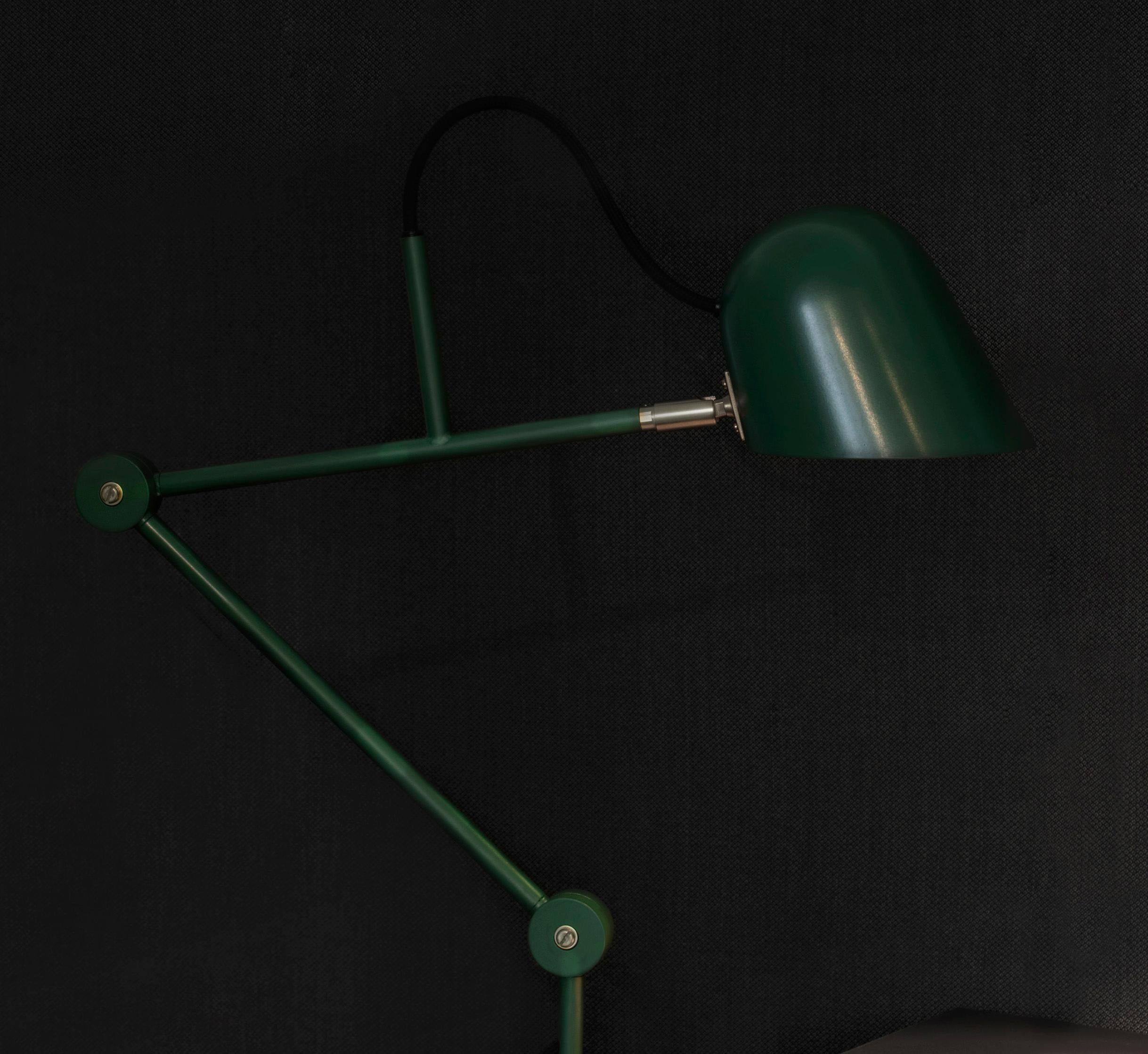 Brass 'Streck' Adjustable Table Lamp by Joel Karlsson for Örsjö in Black For Sale