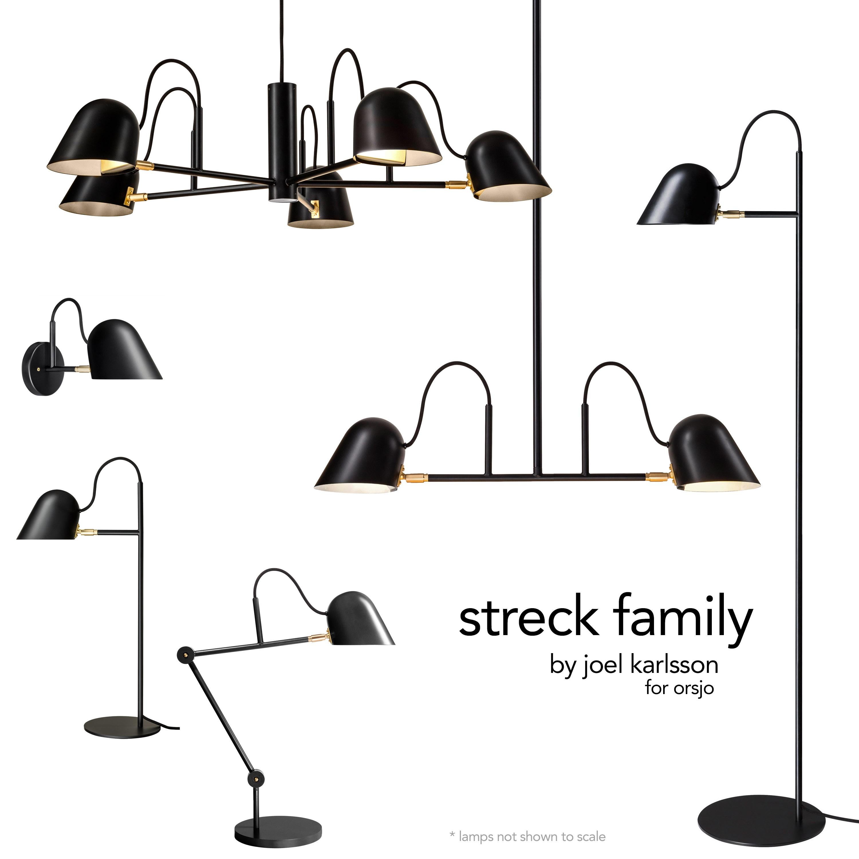 'Streck' Floor Lamp by Joel Karlsson for Örsjö in Black For Sale 5