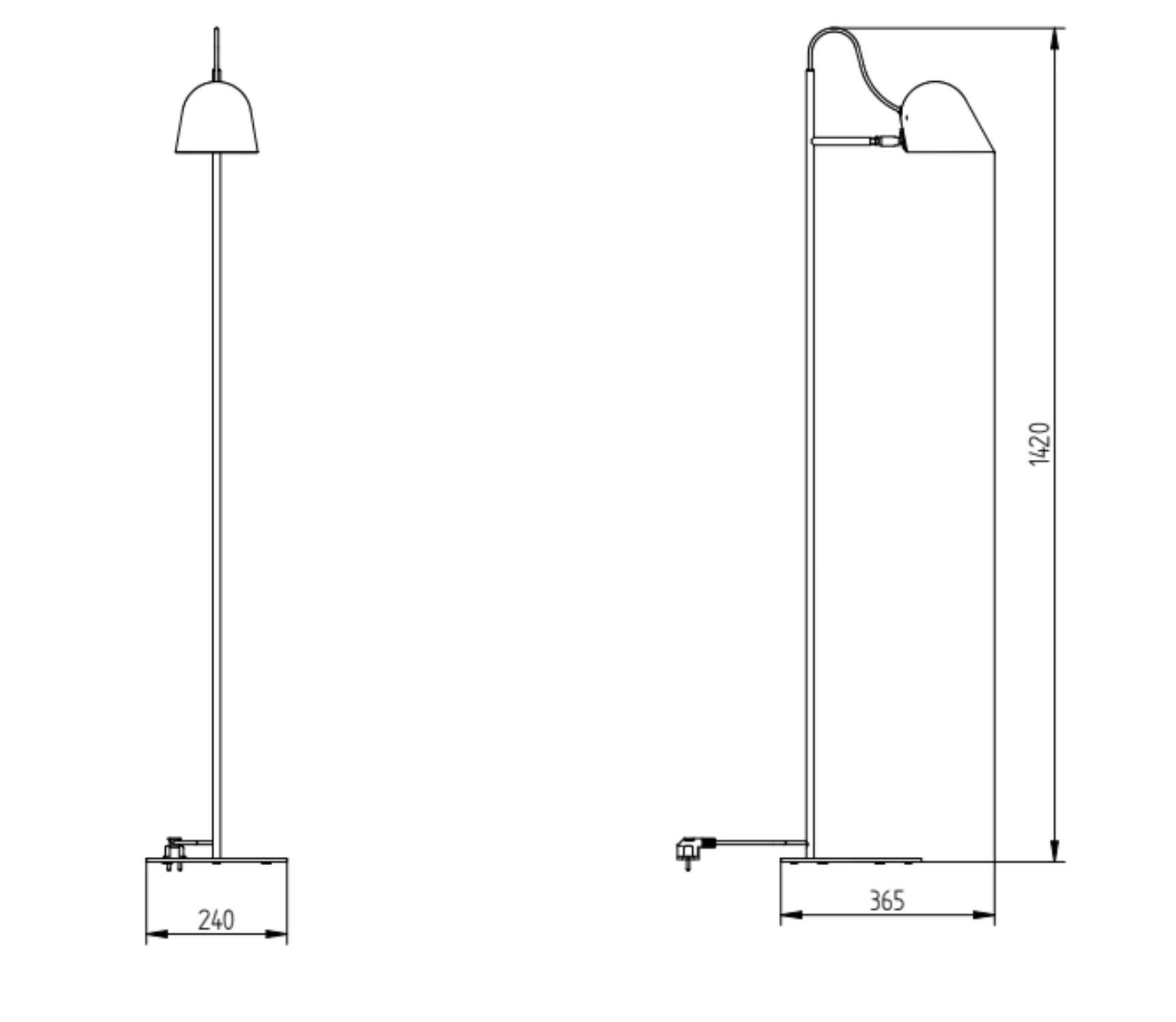 Poudré Lampadaire 'Streck' par Joel Karlsson pour Örsjö en vert sapin en vente