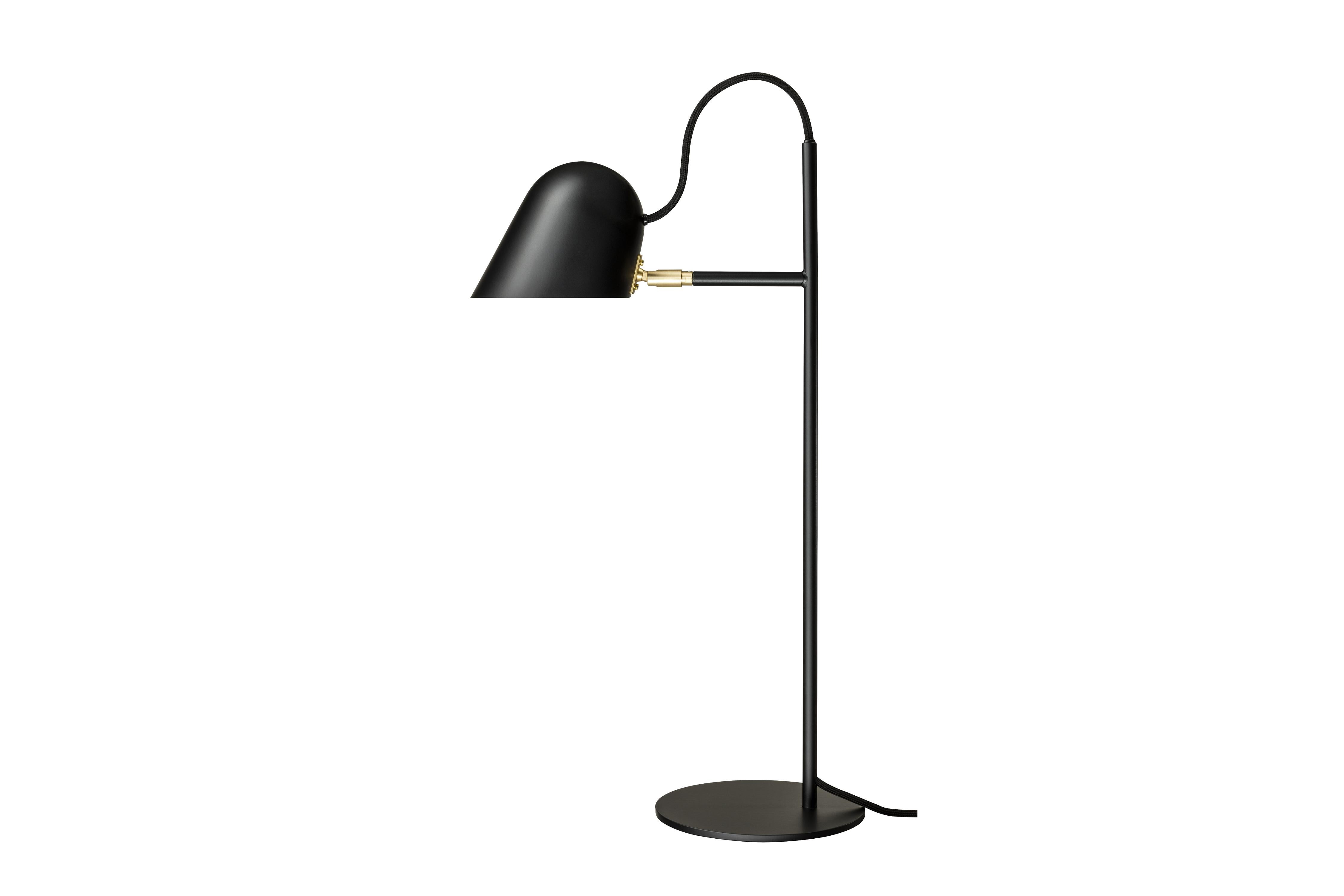 Laiton Lampe de table 'Streck' par Joel Karlsson pour Örsjö en noir en vente