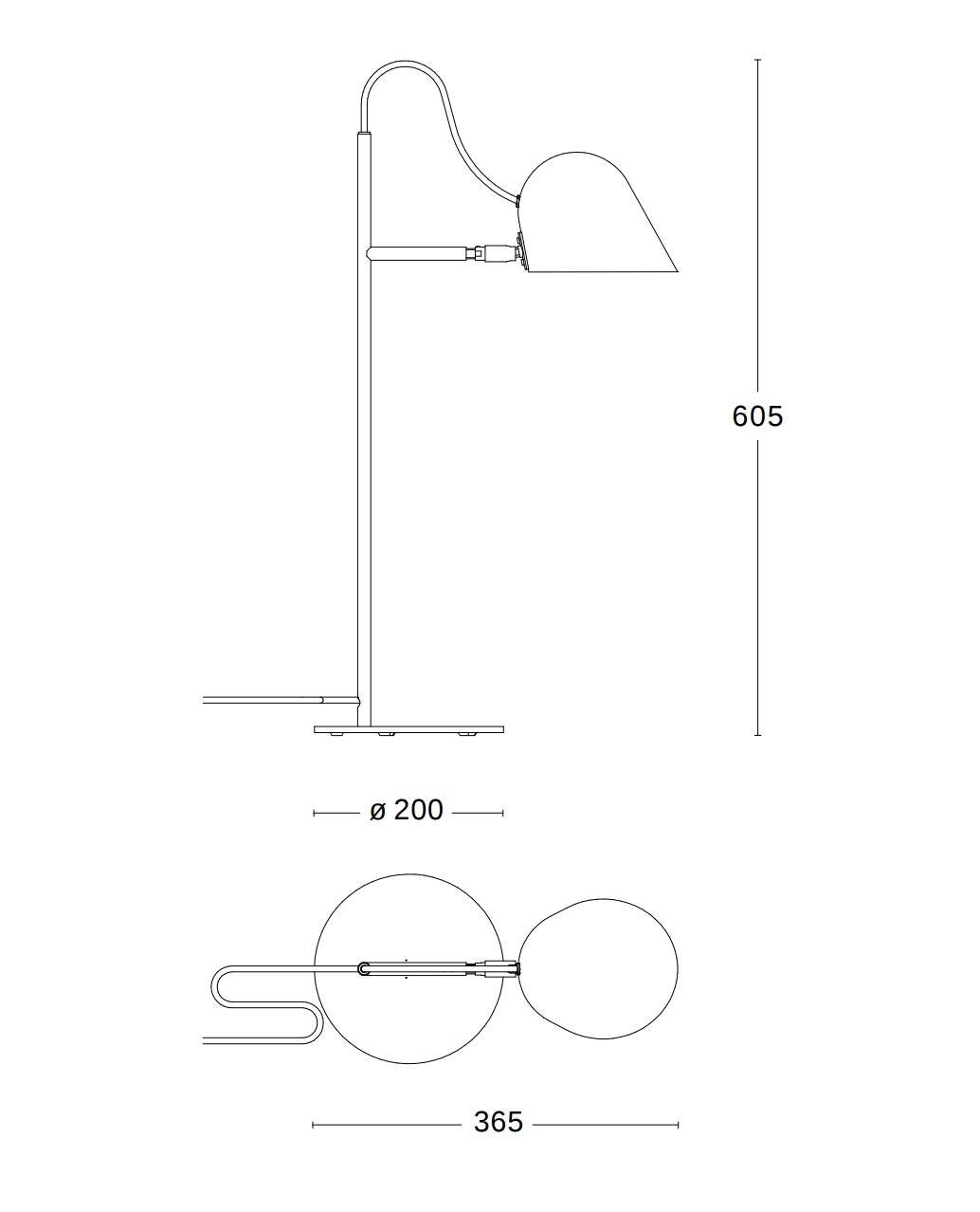 Lampe de table 'Streck' par Joel Karlsson pour Örsjö en noir en vente 1