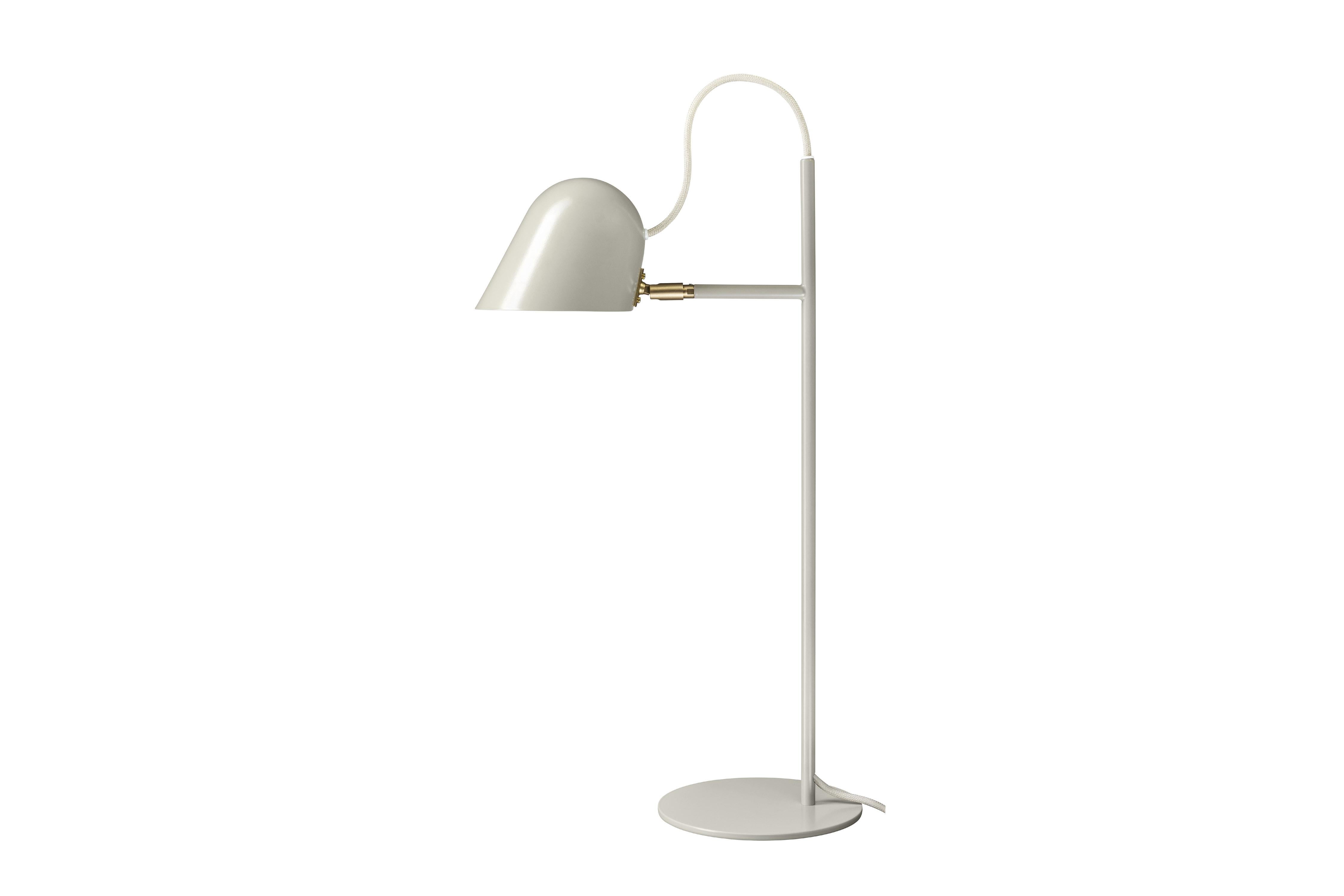 Brass 'Streck' Table Lamp by Joel Karlsson for Örsjö in Warm Gray For Sale