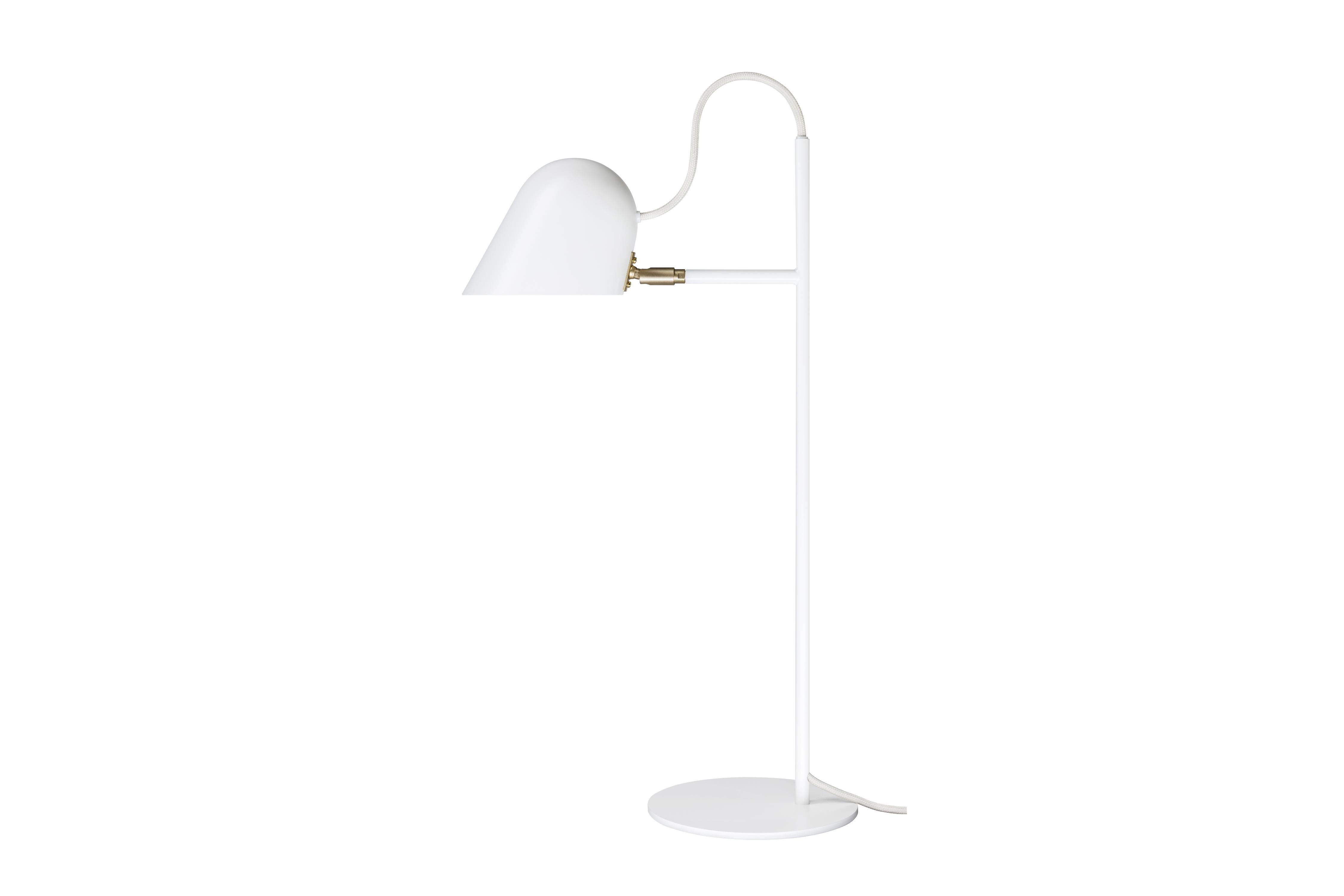Brass 'Streck' Table Lamp by Joel Karlsson for Örsjö in White For Sale