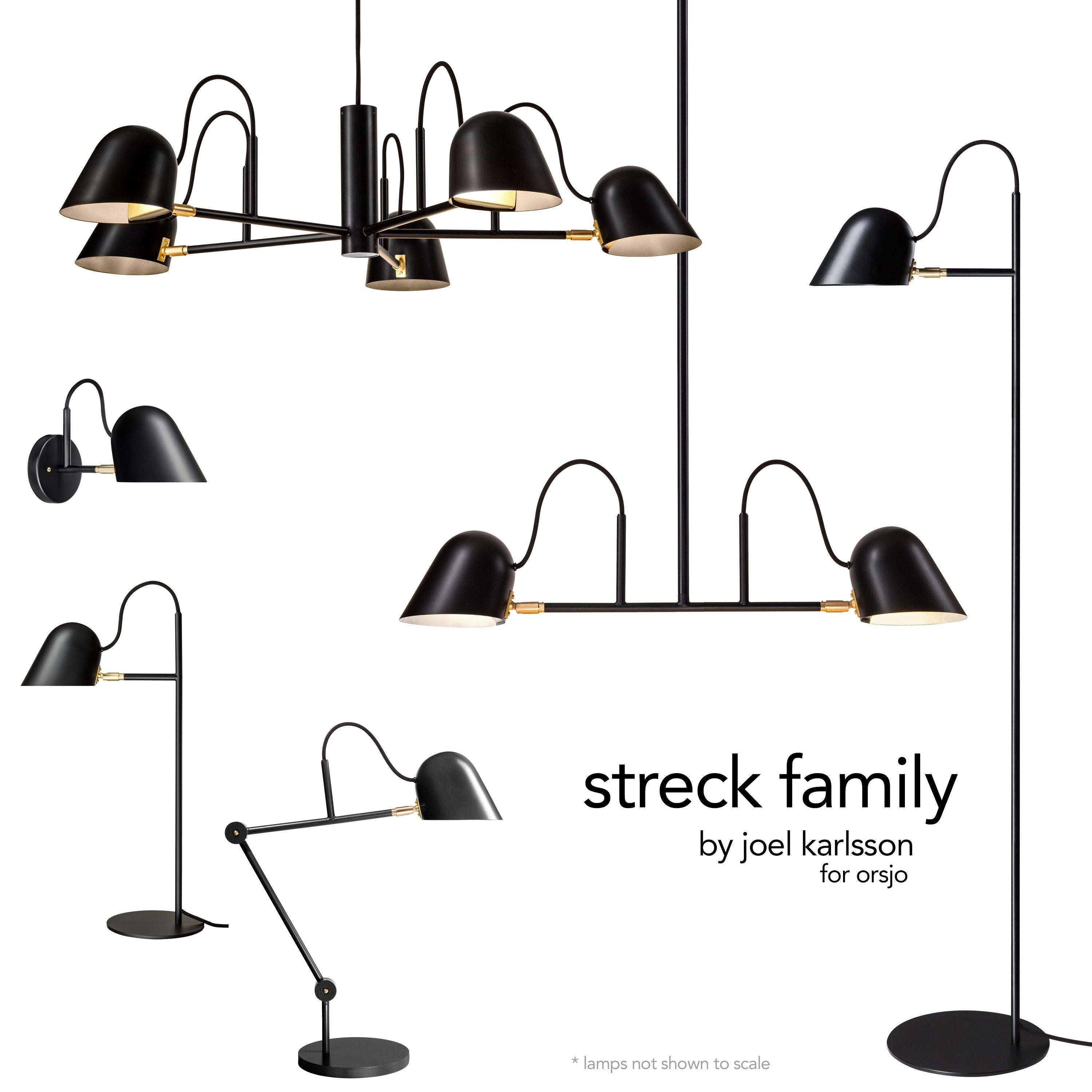 'Streck' Wall Light by Joel Karlsson for Örsjö in Black For Sale 1