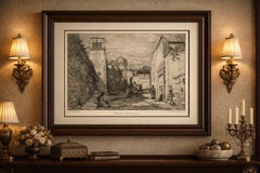 Street in Tabriz, Persia — Orientalist Etching by Jules Laurens, Paris, 1881