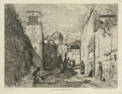 Street in Tabriz, Persia — Orientalist Etching by Jules Laurens, Paris, 1881