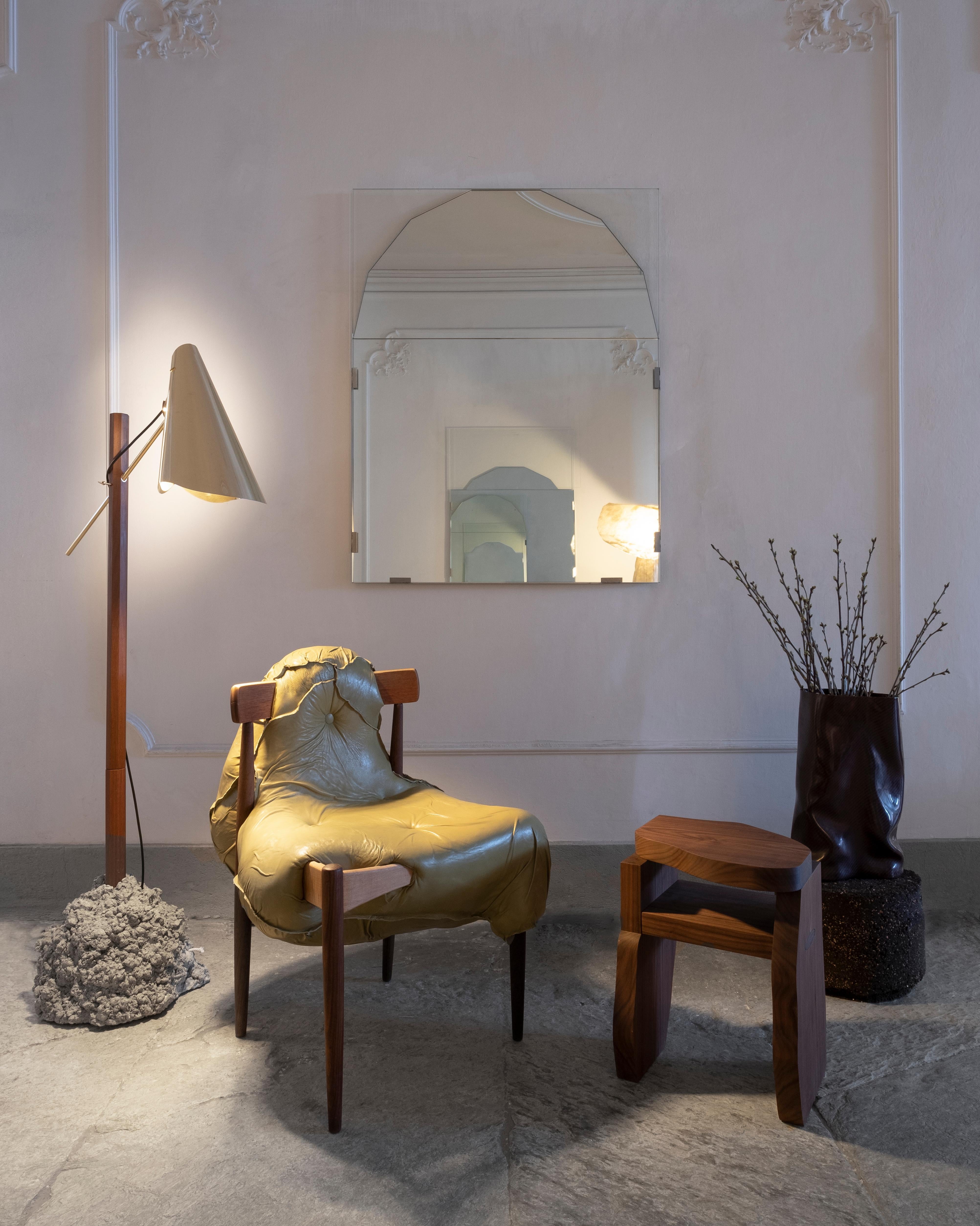 The Petite Street Lamp by Danish artist FOS, is a new version of the original Street Lamp, which has been shown at the State Museum in Copenhagen and various Céline stores world wide. The design and brass material of the shade, gives a warm and even