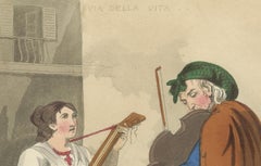 Street Musicians in Rome with Mandolin and Fiddle, London 1824