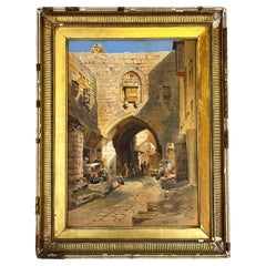 Street of David, Jerusalem, Watercolour on Card, Carl Friedrich Heinrich Werner