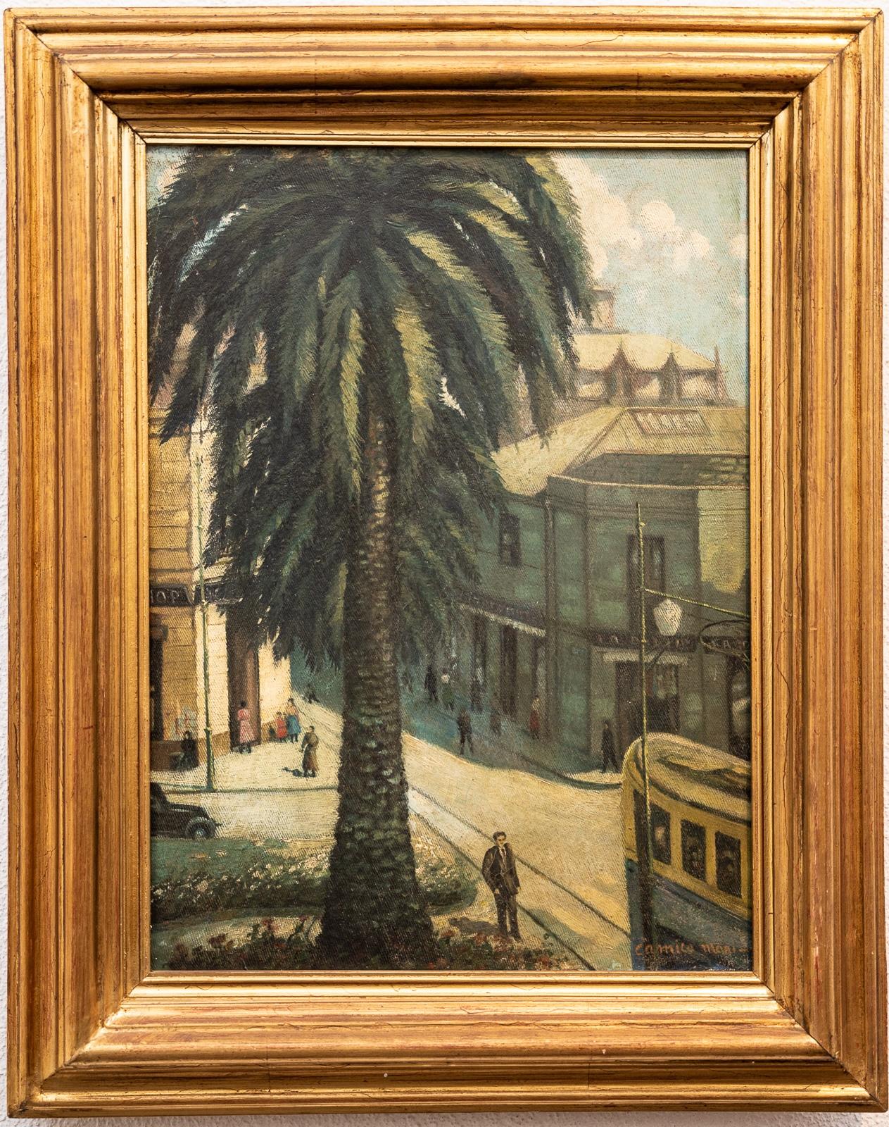 Street Scene with Palm Tree by Camillo Mori circa 1925 6