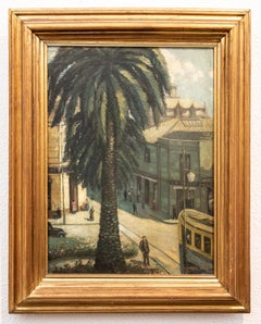 Street Scene with Palm Tree by Camillo Mori circa 1925