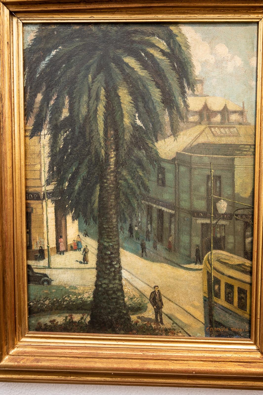 Street Scene with Palm Tree by Camillo Mori circa 1925 1