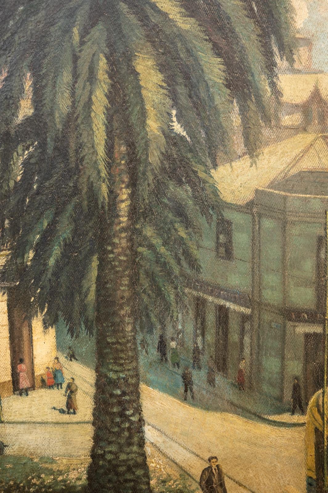 Street Scene with Palm Tree by Camillo Mori circa 1925 2