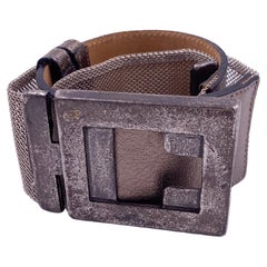 Streets Ahead Silver Leather and Metal Mesh Belt