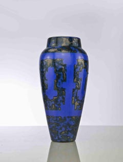 Strehla Blue Vase, italy, 1950s
