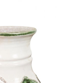 Strehla Keramik East German Leaf and Vine Design on White Glaze Ceramic Vase