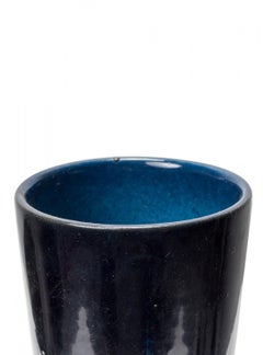 Strehla Keramik East German Mid-Century Banded Pattern Glazed Ceramic Vase