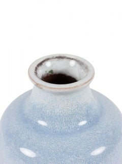 Strehla Keramik East German Mid-Century Blue Speckle Glazed Ceramic Bud Vase