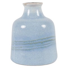 Strehla Keramik East German Mid-Century Blue Speckle Glazed Ceramic Bud Vase