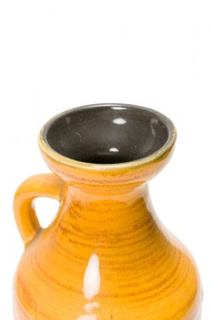 Strehla Keramik East German Mid-Century Glazed Circle Design Ceramic Pitcher