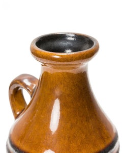 Strehla Keramik East German Mid-Century Raised Design and Glazed Ceramic Jug