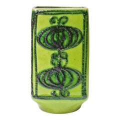 Strehla Keramik East German Mid-Century Raised Pattern Glazed Ceramic Vase