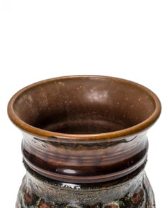 Strehla Keramik East German Mid-Century Spotted Multi-Tonal Glazed Ceramic Vase
