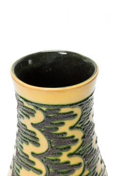 Strehla Keramik East German Mid-Century Tapered Cylindrical Glazed Ceramic Vase