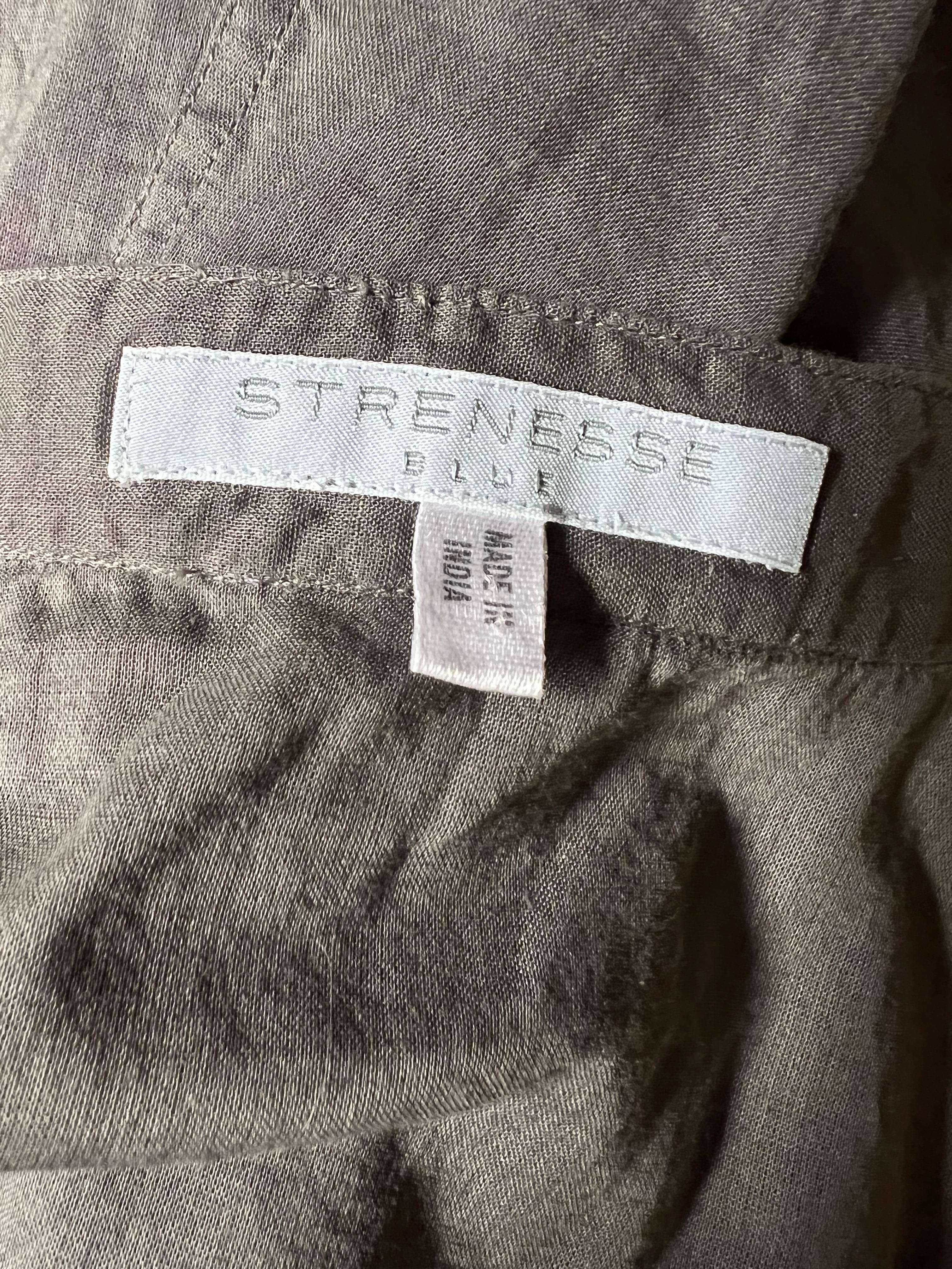 Strenesse  Blue Grey Cotton Blouse Top, Size 4 For Sale 1