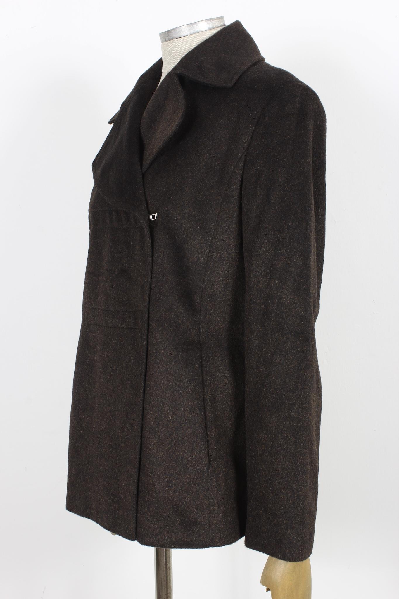 Women's Strenesse Brown Wool Mohair Soft Short Coat 2000s For Sale