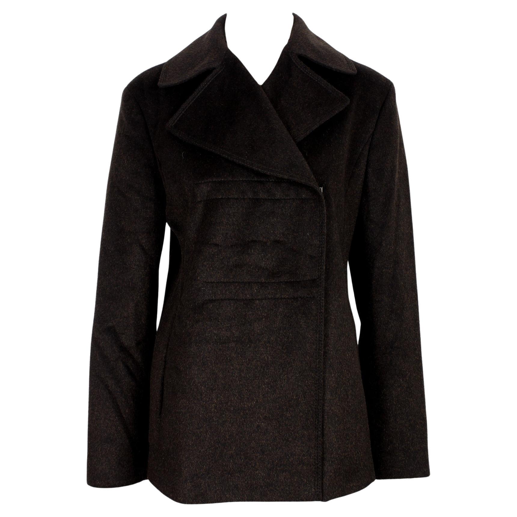Strenesse Brown Wool Mohair Soft Short Coat 2000s
