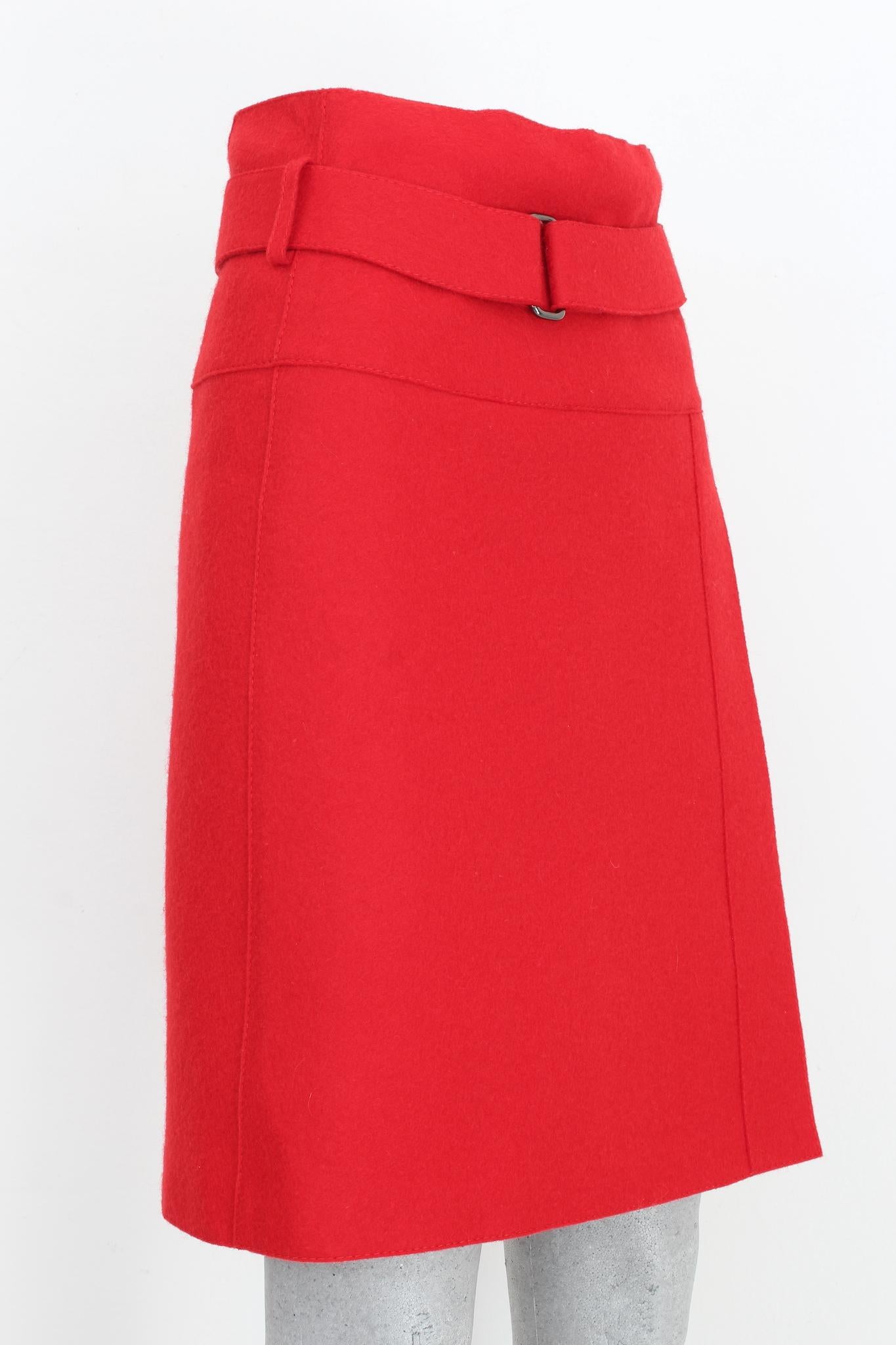 Strenesse Red Wallet Skirt Wool 2000s 1
