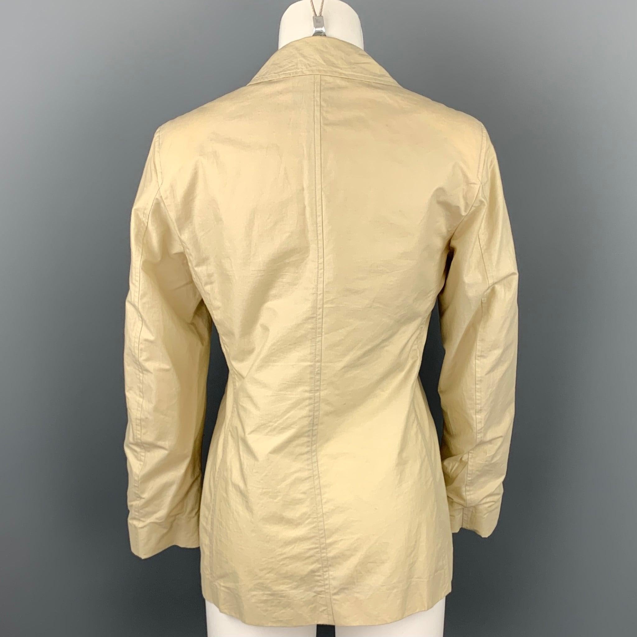 Women's STRENESSE Size 6 Beige Cotton Patch Pocket Buttoned Jacket For Sale