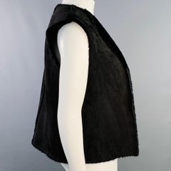 STRENESSE Größe L Schwarze Wildlederweste mit offener Front