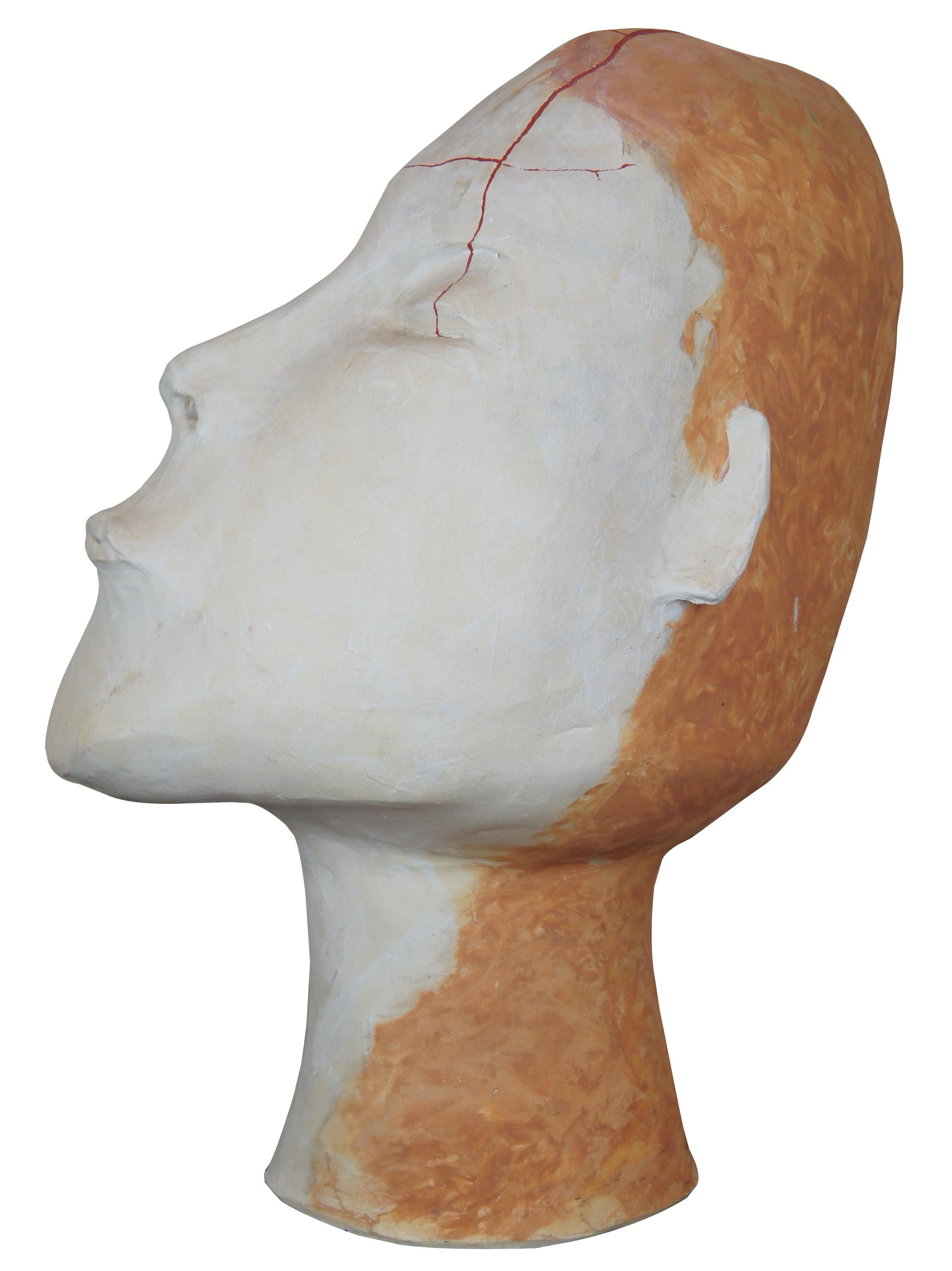 Stress by Deborah Ballard Art sculpture figural head bust 1986 contemporary 24
