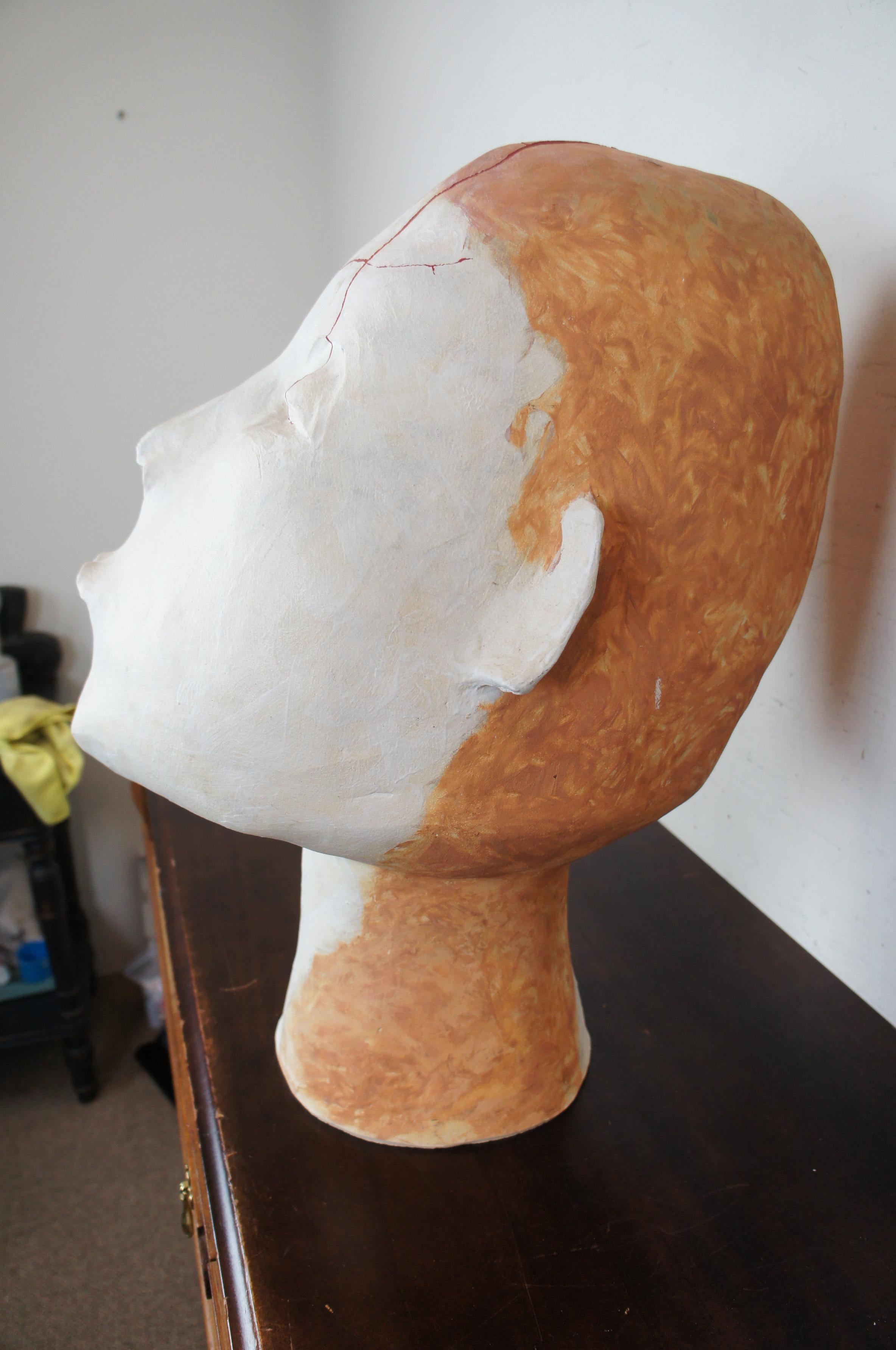 Stress by Deborah Ballard Art Sculpture Figural Head Bust 1986 Contemporary In Good Condition For Sale In Dayton, OH